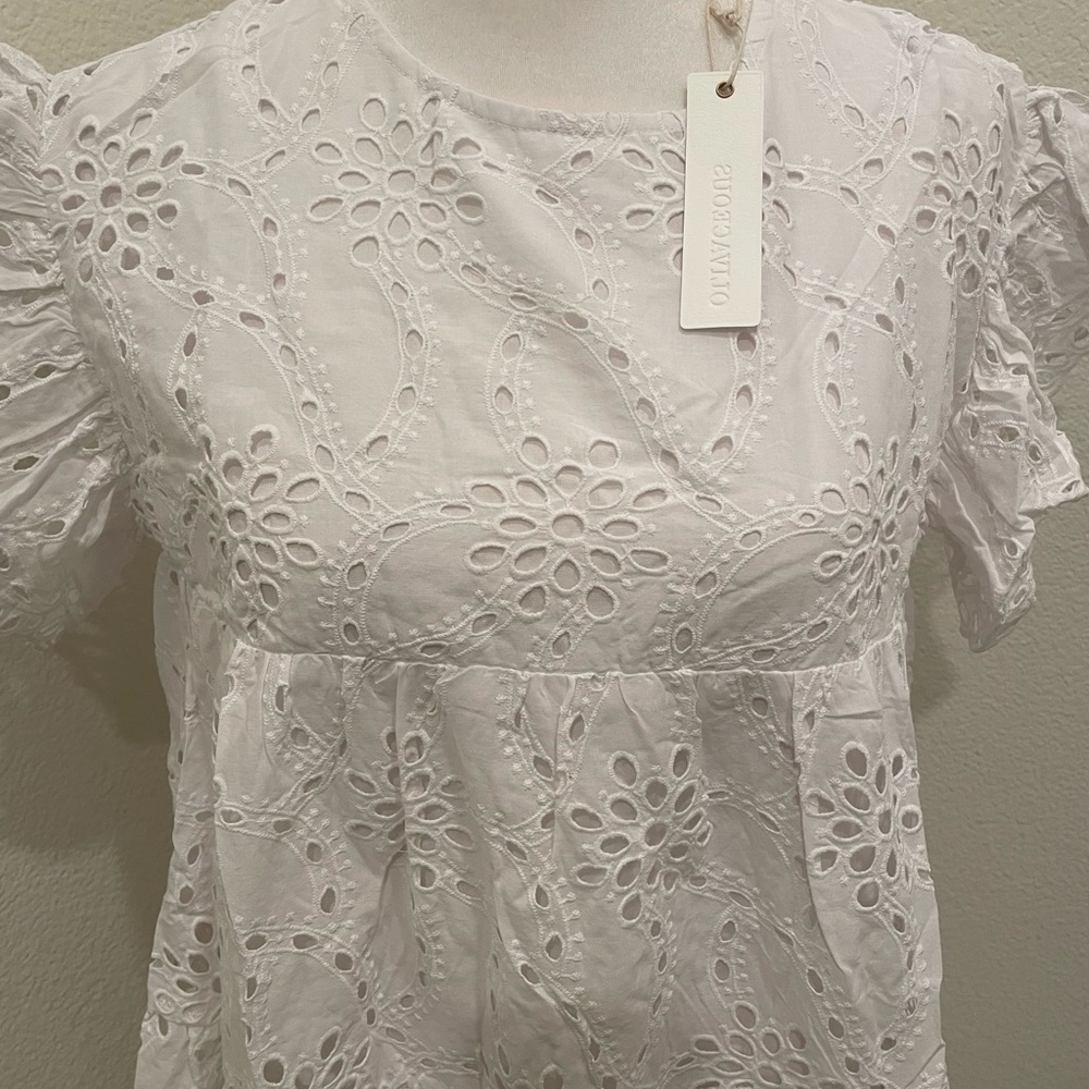NWT Olivaceous White Summer Dress Size L​​​​​​ - Picture 5 of 6